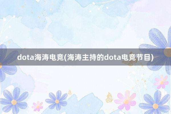 dota海涛电竞(海涛主持的dota电竞节目)