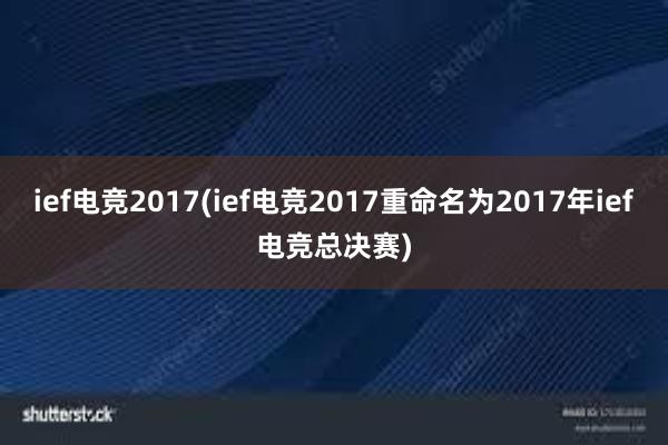 ief电竞2017(ief电竞2017重命名为2017年ief电竞总决赛)