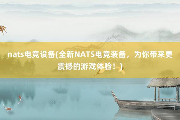 nats电竞设备(全新NATS电竞装备，为你带来更震撼的游戏体验！)