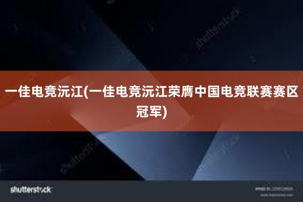 一佳电竞沅江(一佳电竞沅江荣膺中国电竞联赛赛区冠军)