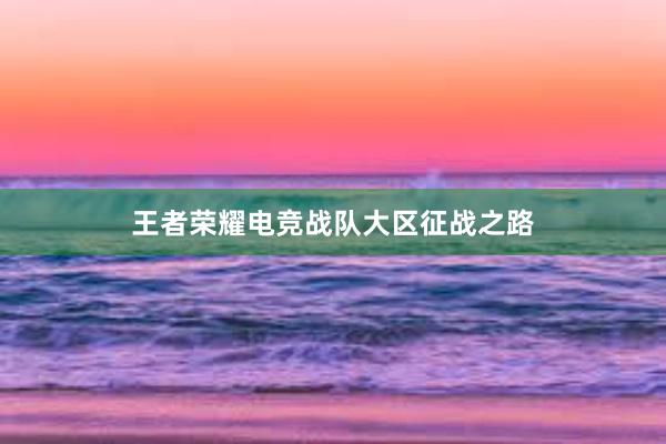 王者荣耀电竞战队大区征战之路