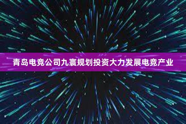 青岛电竞公司九寰规划投资大力发展电竞产业